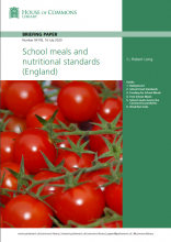 School meals and nutritional standards (England): (Briefing Paper Number 04195)